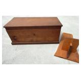 Wooden Toolbox & Custom Wall Rack Lot