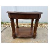 Lamp table with glass top, 21x28x22 inches