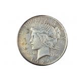 1924 Silver Peace Dollar, Polished Obverse