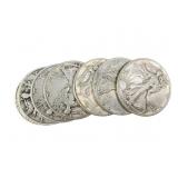 7 Liberty Walking Silver Half Dollars