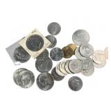 7 IKE Dollars, 17 Kennedy Halves, 2 Dollar