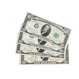 Four 1950 U.S. $10 Bills Circulated