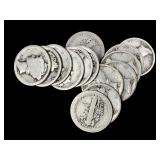 14 Silver Mercury Dimes, 1916ï¿½1929, Well Cir.