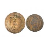 1864 Large Motto 2 Cent and 1893 Indian Head