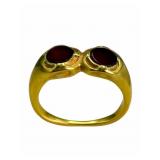Metropolitan Museum 14k Garnet Snake Ring