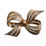 14k Heavy Bow Brooch