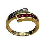 14k Diamond & Ruby Ring