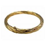 14k Hollow Twist Bangle 6mm