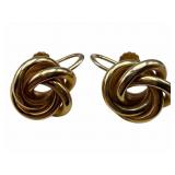 14k Gold Screw Back Knot Earrings