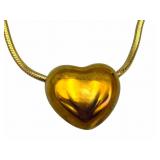 14k Rope Necklace & Heart Pendant