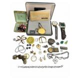 Costume & Sterling Jewelry with Bulova Pocket