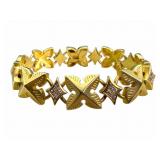 18k Marked Heavy Bracelet with Diamonds