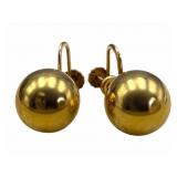 14k Hollow Ball Screw Back Earrings