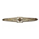 14k Diamond & Pearl Filigree Brooch Pin