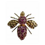 14k Ruby Bee Dual Brooch Pendant