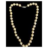 Vintage Genuine Pearl Necklace with 10K Clasp