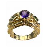 14k Amethyst & Peridot Ring