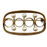 14k Auran Kultaseppï¿½ Oy Pearl Brooch Finland