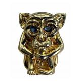 14k Sapphire Gargoyle Style Pendant Slide