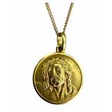 14k Religious Pendant Necklace, 20" Chain