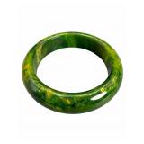 Vintage Marbled Spinach Green Bakelite Bangle