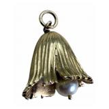 14k Pearl Bell Style Pendant