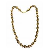 14k Gold Hollow Beaded Necklace