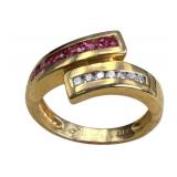 14k Diamond & Ruby Ring