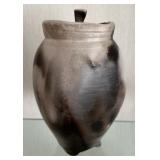 Artist Signed Covered Ceramic Pot