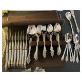 Oneida Stainless Flatware Set & Crystal Caddy