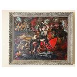 Textured Impasto Matador & Bullfight Scene