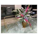 Brass Vase and Magazine rack