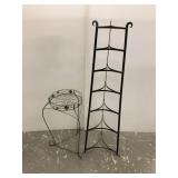 Two Metal Plant Stands, 27" & 55" Tall
