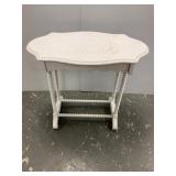 White Painted Spindle Table with Writing