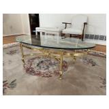 All Brass Coffee Table with Bubble Glass Top