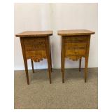 Beuatiful Pair Tiger Maple Lamp Tables