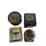 4 Vintage Westinghouse & GE Electrical Meters