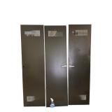 Three Metal Equipment Door Panels
