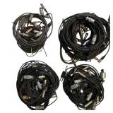 Plastic Bin of Microphone Cables & Cords