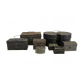 Eight Painted Tin Boxes