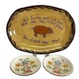John Huber & Marian Grider Redware Plates