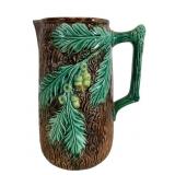 Majolica Tree Bark Pitcher