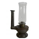 Antique Tubular Hand Lamp with Glass Chimney