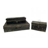 3 Tin Money & Document Boxes