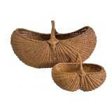 2 Hand Woven Buttocks Baskets
