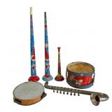 Vtg Tin Toy Instruments Grouping