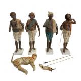 4 Clay Indian Figurines