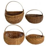 4 Handwoven Baskets