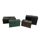 Four Tin Document Boxes