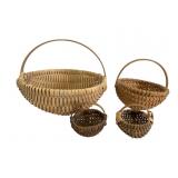 4 Handwoven Baskets